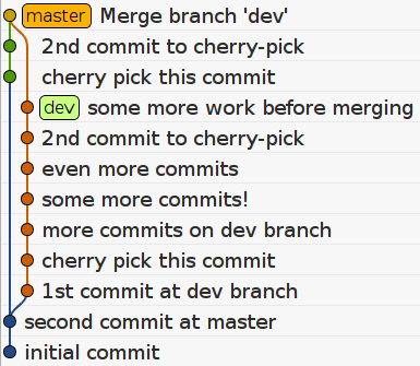 cherry pick commits to merge smartgit